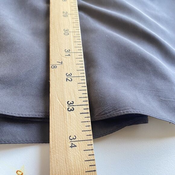 Rebecca Taylor Dress Size 6 Gray 100% Silk Scoop Neck Ruffle Mini - Picture 4 of 7